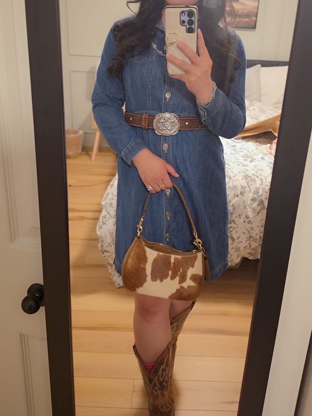Talbots Blue Denim Button-Front Midi Dress